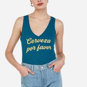 Express Cerveza Por Favor Graphic Tank - Size M